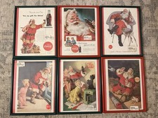 Set of 6 Original 1950s–1960s Coca-Cola Santa Ads (Framed, Authentic Vintage)