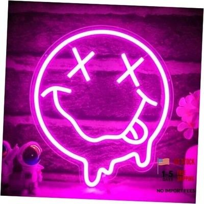 Melting Smile Face Neon Sign Melted Smile Neon Signs LED Sign for Wall Decor