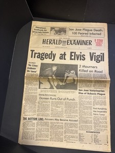 Vintage 1977 LA Herald Examiner Elvis Presley Death Newspaper Aug 18 1977