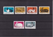 SA32e Bulgaria 1982 Rabbits used stamps.
