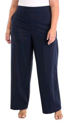 Gloria Vanderbilt Women's Plus Blue Shape Effect High Rise Wide Leg Pants 3X