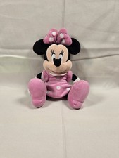 Disney Store Minnie Mouse 10" Bean Bag Stuffed Plush Doll, Pink Polka-Dot Dress