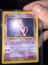 Mewtwo 10/102 Set Base Holo Rara Carta Pokemon Vintage WOTC Inglese