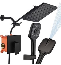 SUNZOE Shower Faucet Set Matte Black Roughin ...