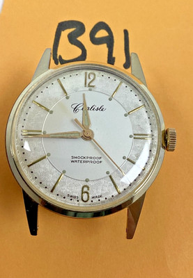 Men s Carlisle Henriline Watch Co. Swiss Watch EB65 Running Spares Repair READ
