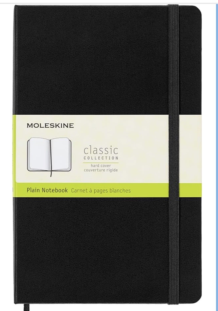 MOLESKINE PLAIN NOTEBOOK 192  PAGES SEAL SOFT COVER black  21X13 CM