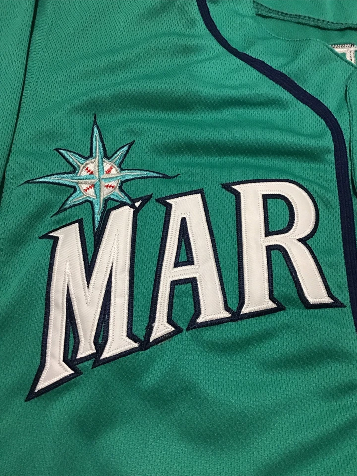 Camiseta deportiva auténtica Majestic TALLA 48 M/L SEATTLE MARINERS ROBINSON CANO VERDE AZULADO Foto 2 de 4