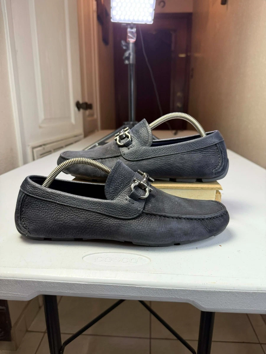 Salvatore Ferragamo Blue Solid Casual Shoes for Men for sale 