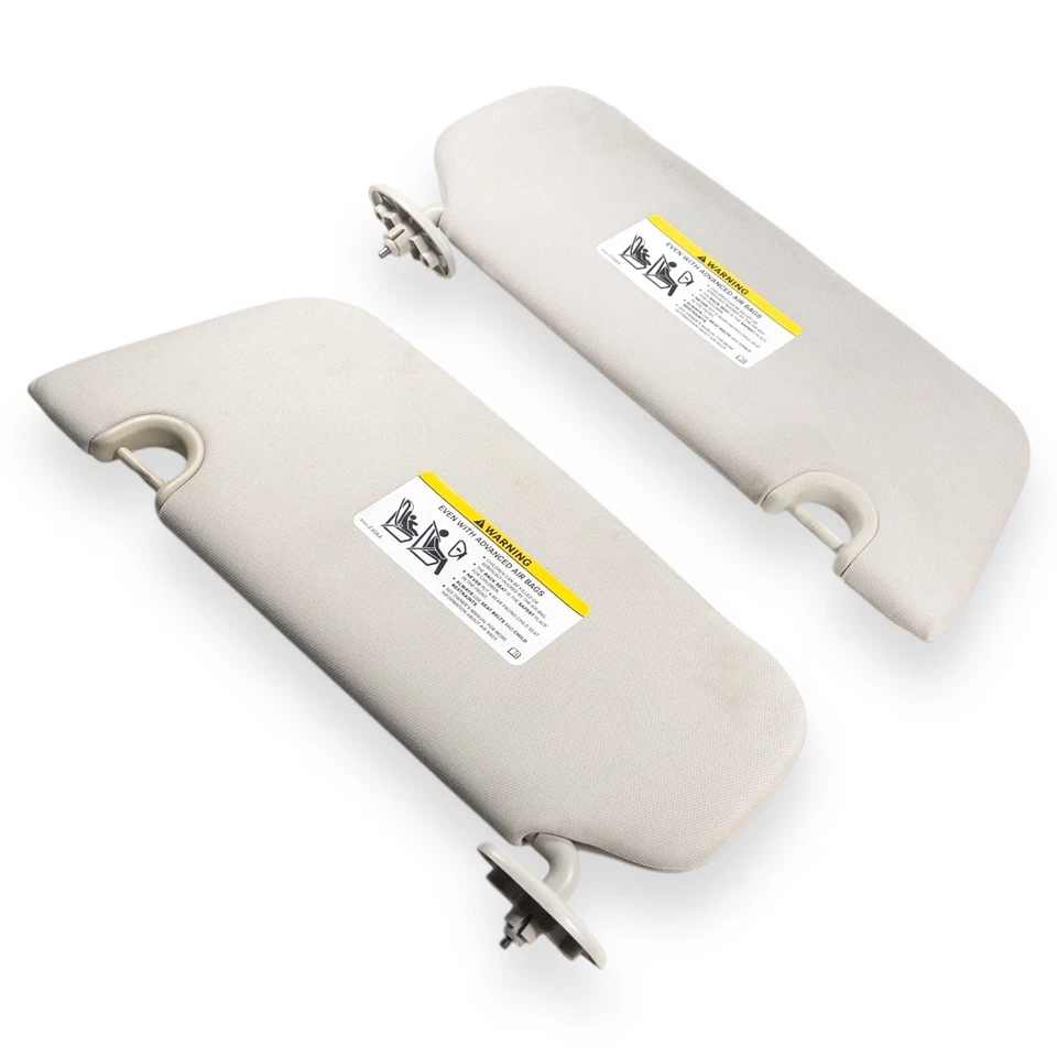 2007-2017 Jeep Compass Driver & Passenger  Side Sun Visor Pair Set White Cream - Image 4 of 4