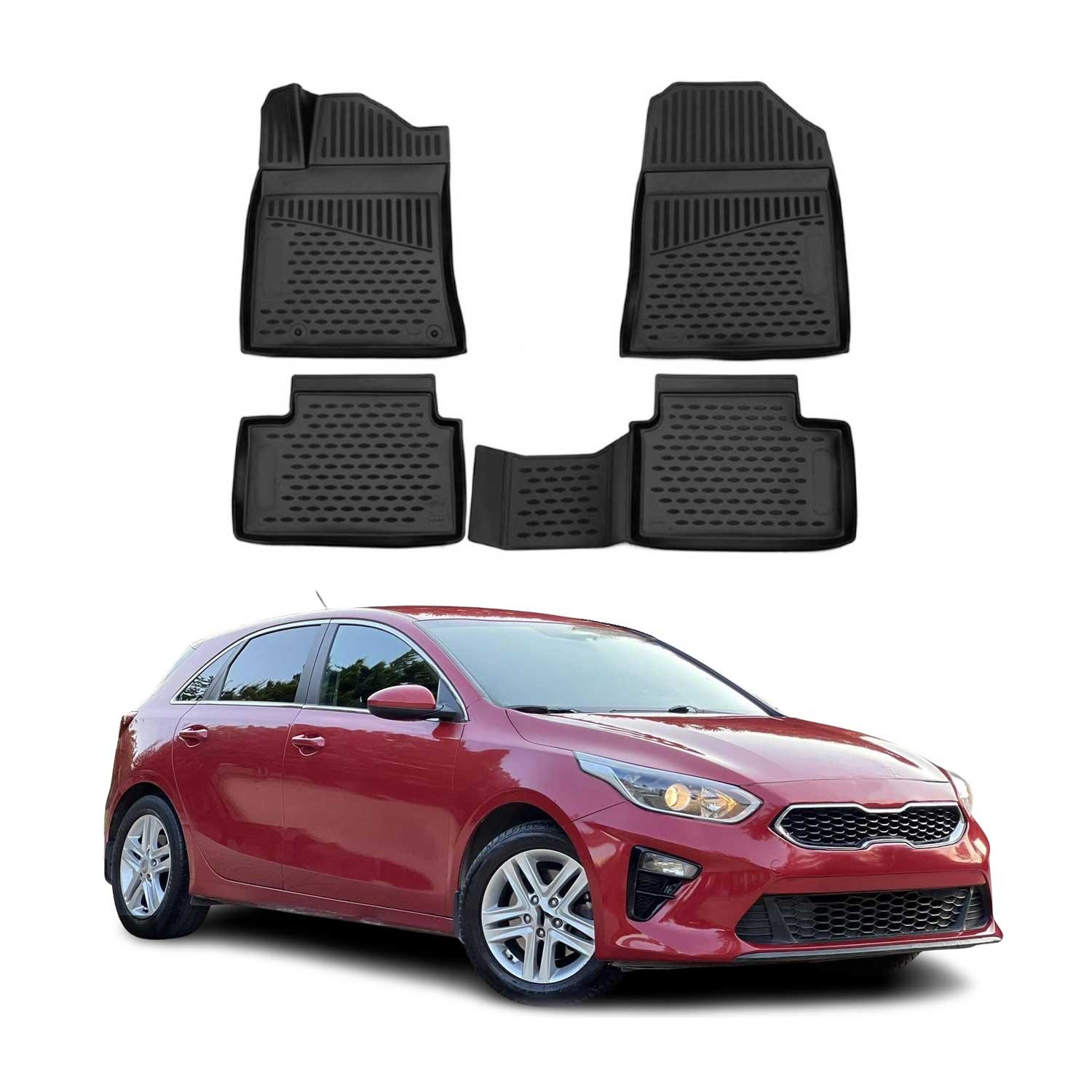 Tapis de sol Kia Ceed III caoutchouc anti-glisse contre usure moquette OMAC