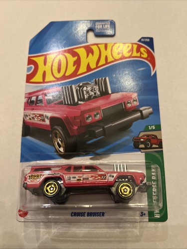 2025 Hot Wheels HW REVERSE RAKE 1/5 Cruise Bruiser #91 Pink, Moon Eyes ...