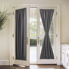 PONY DANCE Gray Door Curtain - Thermal 54"W x 72"L Pack of 1 , Grey