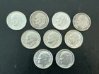 9  Roosevelt  dimes. Early 60s,  90% Silver