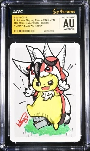 Pokemon CGC 10 PRISTINE AUTO 10 Spare  Pikachu Yukina Suzuki 2023 Old Maid JPN