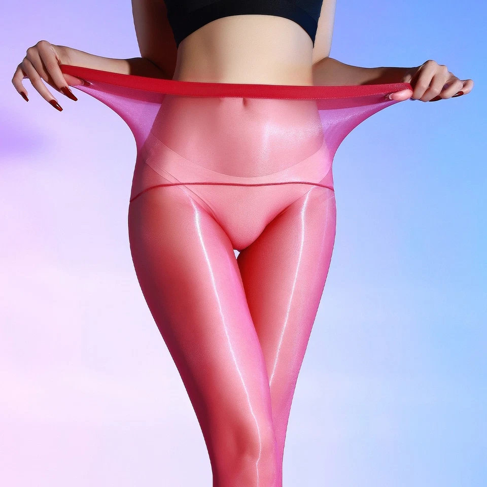 5D Seamless Oily Shiny Glossy Stockings Tights Ultra-Thin Sheer Nylon Pantyhose - Image 2 of 4