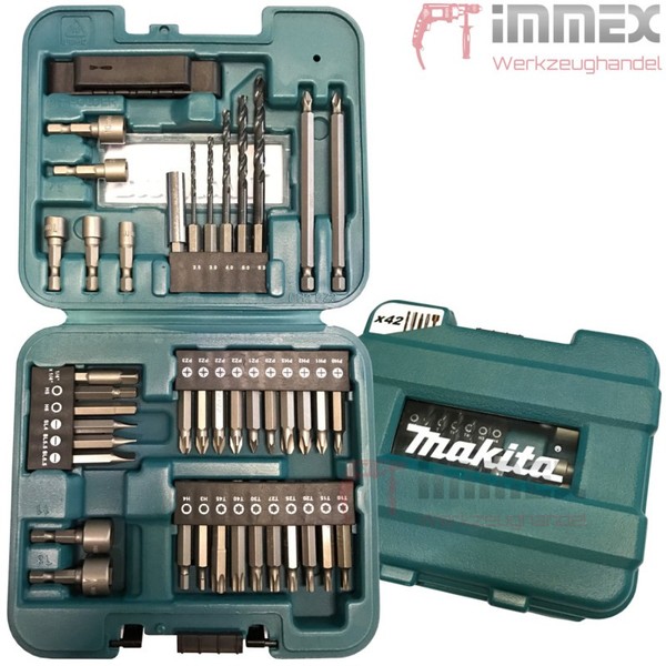 Makita Bit-Sortiment D-58877 42-Teilig Bohrer Bits Bit-Halter SteckschlüSsel Neu-image