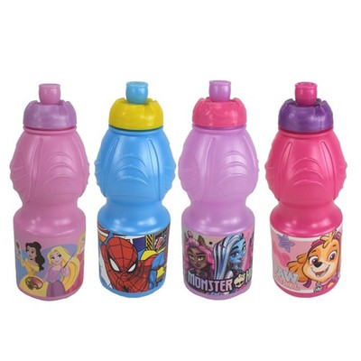 Ergonomische Sportflasche für Kinder 400 ml verschiedene Motive