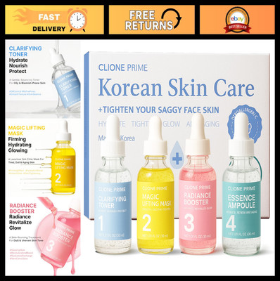 Korean Anti-Aging Skin Care Set for Women - Hydrating Essence, Mask & Booster fo