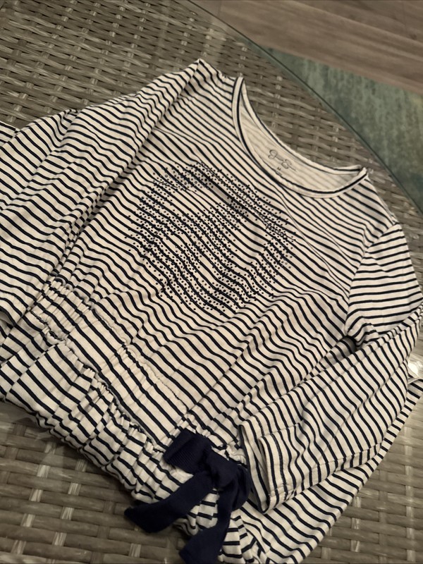 Jessica Simpson Dress Girls Size Medium . Black And White Stripe With Peace Sign