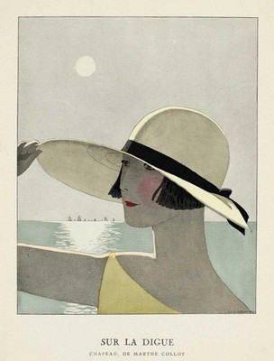 On the Dike Art Deco Fashion Illustration by A. E. Marty   1925 Vogue Style