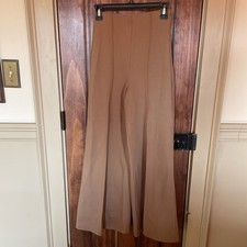 Quince Pants Women's Small Ulta Stretch Ponte Super Wide Leg Roasted Pecan NWT