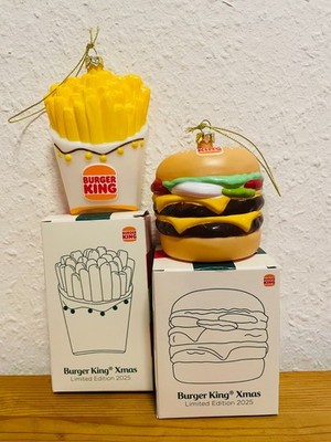 Burger King Anhänger Weihnachtskugel 2025 Pommes Tüte Hamburger Whooper Auswahl