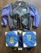 1999-2000 Leon Roberts Tampa Bay Devil Rays Game Used Bench Jacket Equipment Bag
