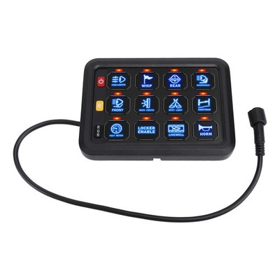 RGB 12 Gang Switch Panel 12V 24V 80Amp 960W 1920W RGB Dimmable Blue Backligh HOT