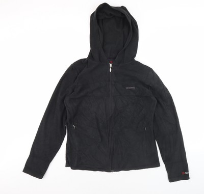 Polartec Damen Fleecejacke schwarz mit Kapuze Größe 12