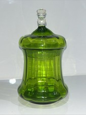 18 Cms Tall Vintage Glass Decorative Lidded Container Possibly 1950s