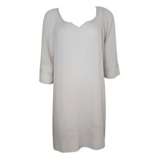 Merona Dress Womens Size L Large Off White Embroidered Boho Festival Layered