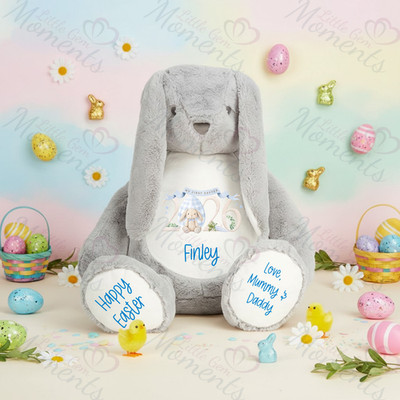 Personalisierter riesiger ''2026 First Oaster'' Hase Teddy. Individueller Osterhase Plüsch