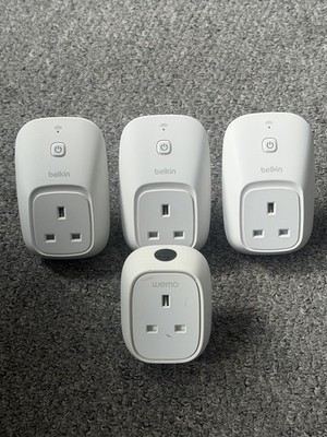 4 x Belkin Wemo Smart WiFi Switch Steckdose - UK 3-poliger Stecker - F7C027UK
