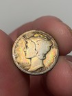 1917-S Silver Mercury Dime, Colorful Rainbow Album Toning — photo 6