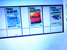 Tonga 1990 Alternative energy Power Wave Wind Sun optd SPECIMEN 3 + 1 x MNH