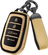 For Toyota Key Fob Cover Accessories- Matte TPU Key Fob Cover with Leather Keych