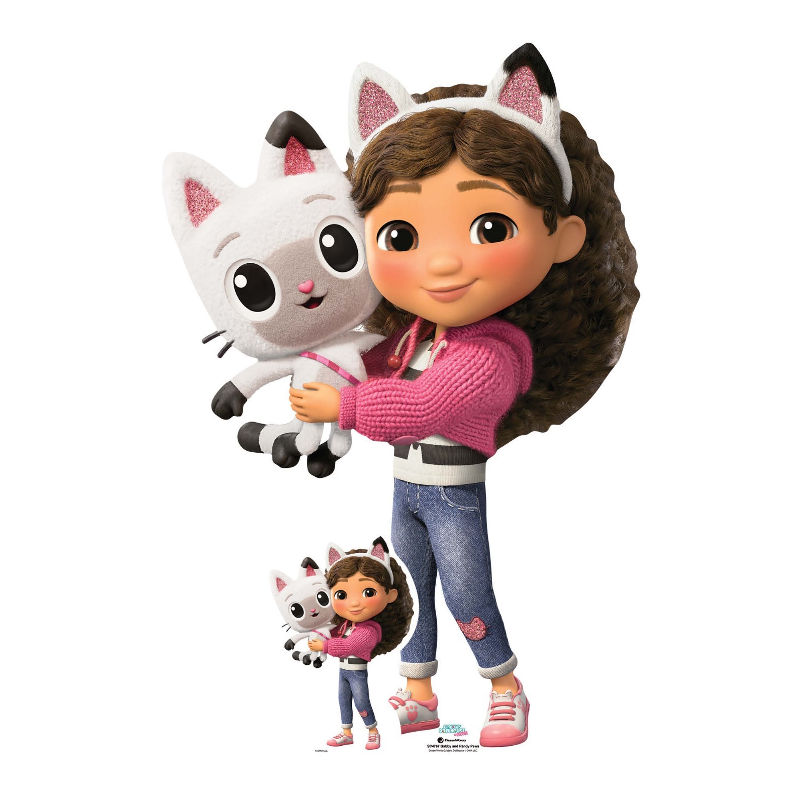 Gabby and Pandy Paws from Gabby's Dollhouse Cardboard Cutout with Free Mini