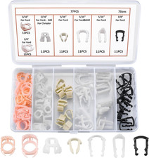 77 Pcs Fuel Line Retainer Clip Kit - 3/8  5/16 Auto Hose Pipe Clips, Nylon Stor