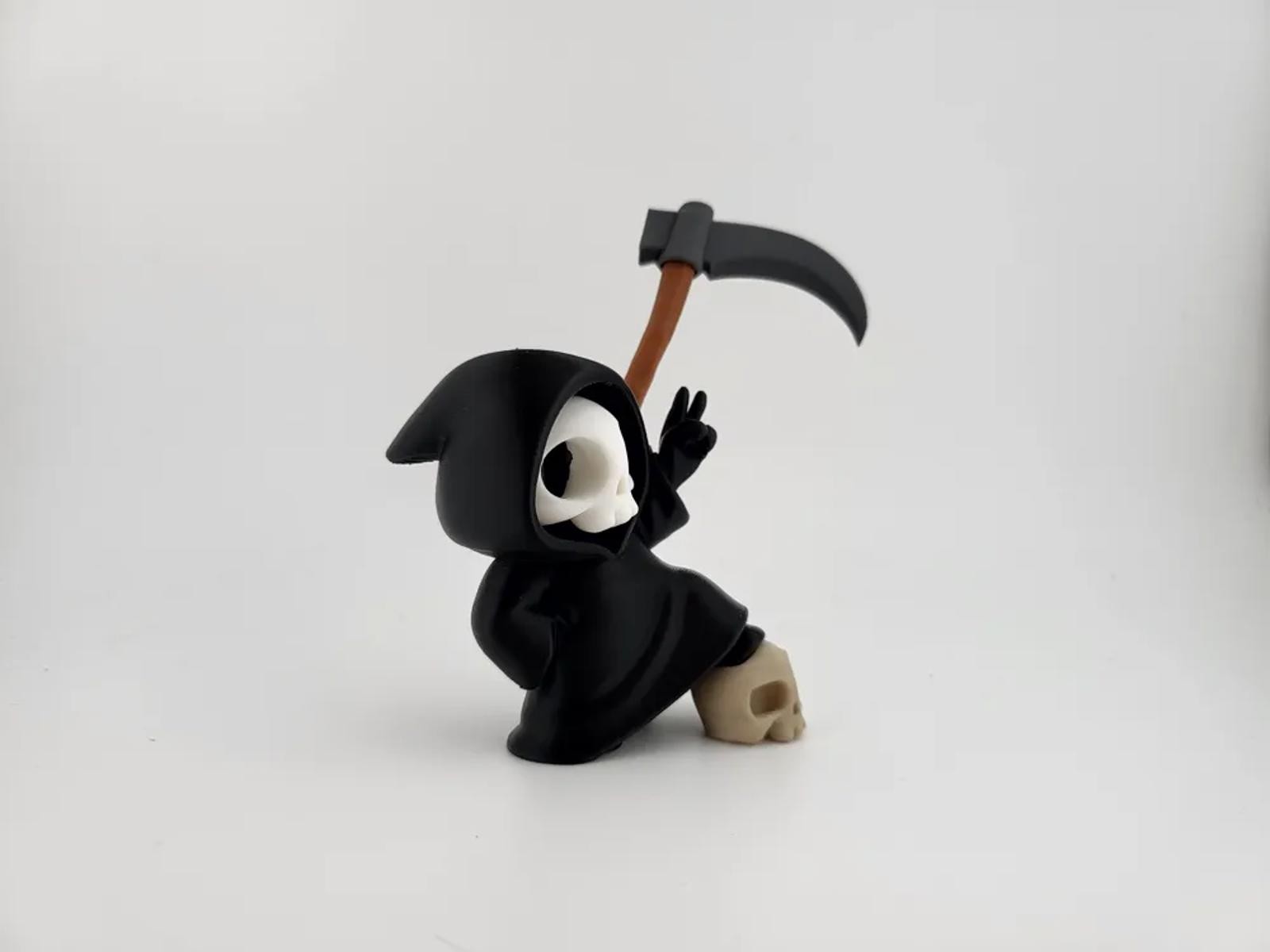 Peace Out Grim Reaper Skeleton Figure - Funny Macabre Desk Decor