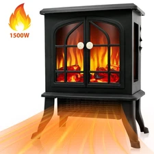 Electric Fireplace Heater Infrared Space Heater 1500W 3D Flame Effect Fireplace