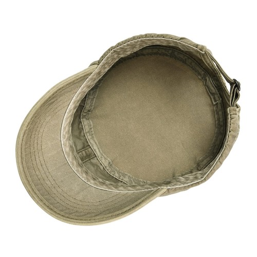 Washed Cotton Military Cadet Army Caps Unique Design Vintage Flat Top Hat (Kh... - Picture 6 of 7