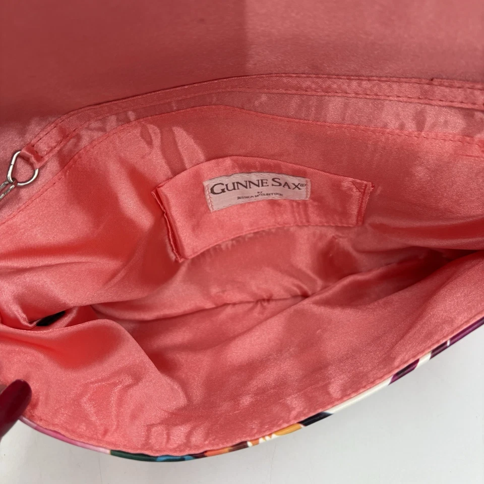 Gunne Sax by Jessica McClintock Patent Floral Envelope Clutch NWT Chain - Image 4 of 4