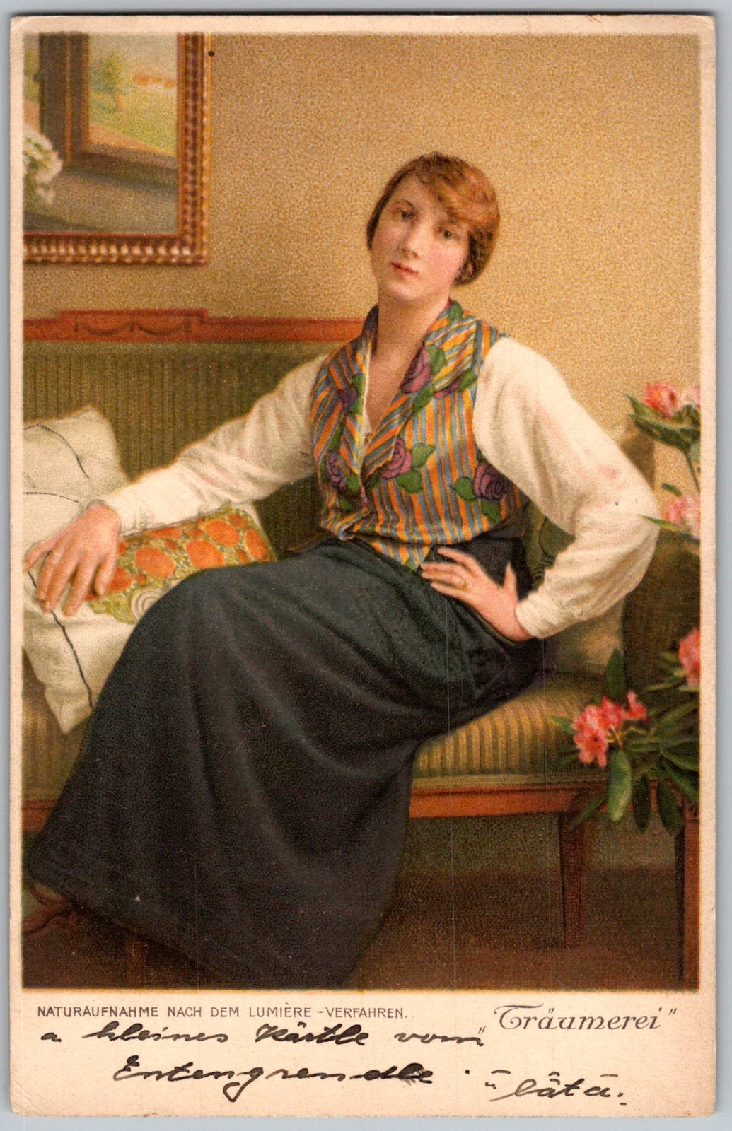 Antique Postcard Seated Woman Portrait Buffalo, NY 1910s