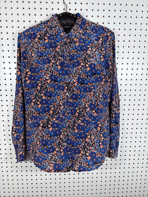 Club Monaco woman s  floral button down silk blouse size S