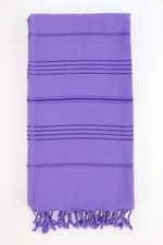 Premium Turkish Striped Towel Peshtemal Fouta Purple 