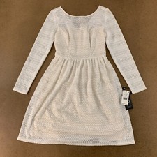 Adrianna Papell Women's Size 0 White Lace Long Sleeve Lace Fit & Flare Dress NWT