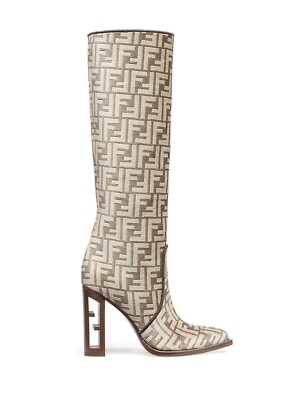 Fendi jacquard Ff knee boots | eBay