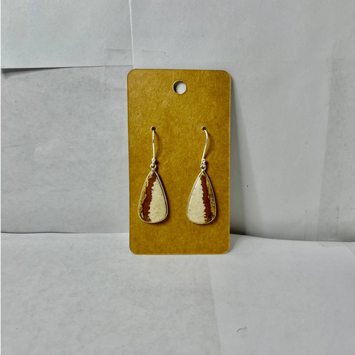 Picture Jasper & Sterling Silver Dangle Hook Earrings - Picture 3 of 3