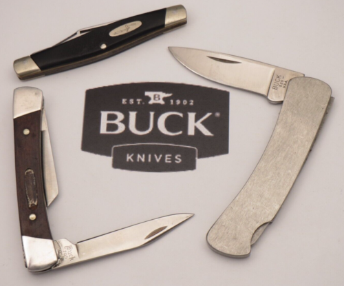 Vintage BUCK USA Made - Lot of Three Used Small Knives - Great Knives to Carry
