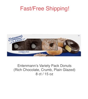 Entenmann's Classic Assorted Doughnuts, 8 Count, 15oz Carton